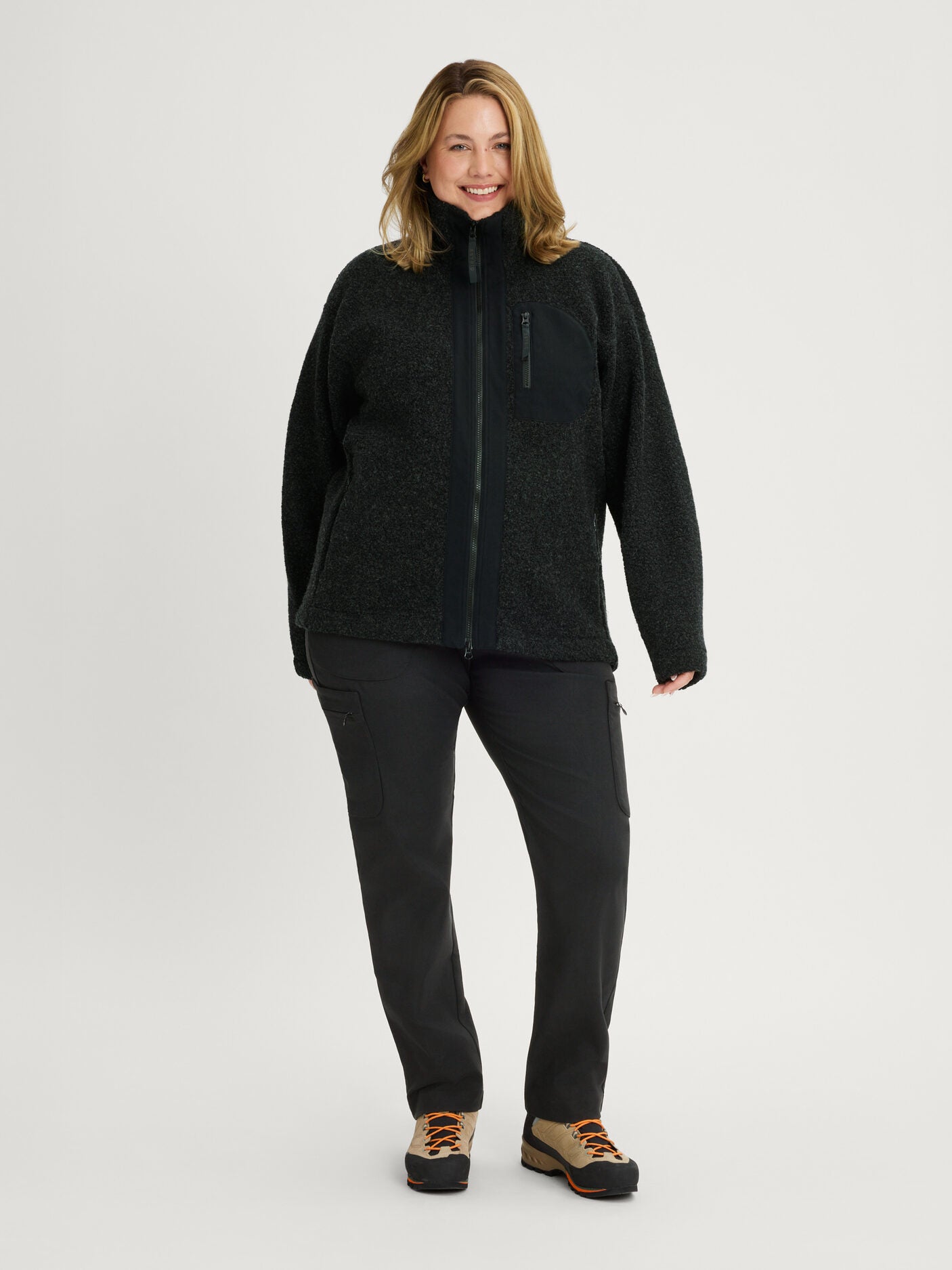 women's fleece jacket black [[XL - 173cm / 5'8'']]
