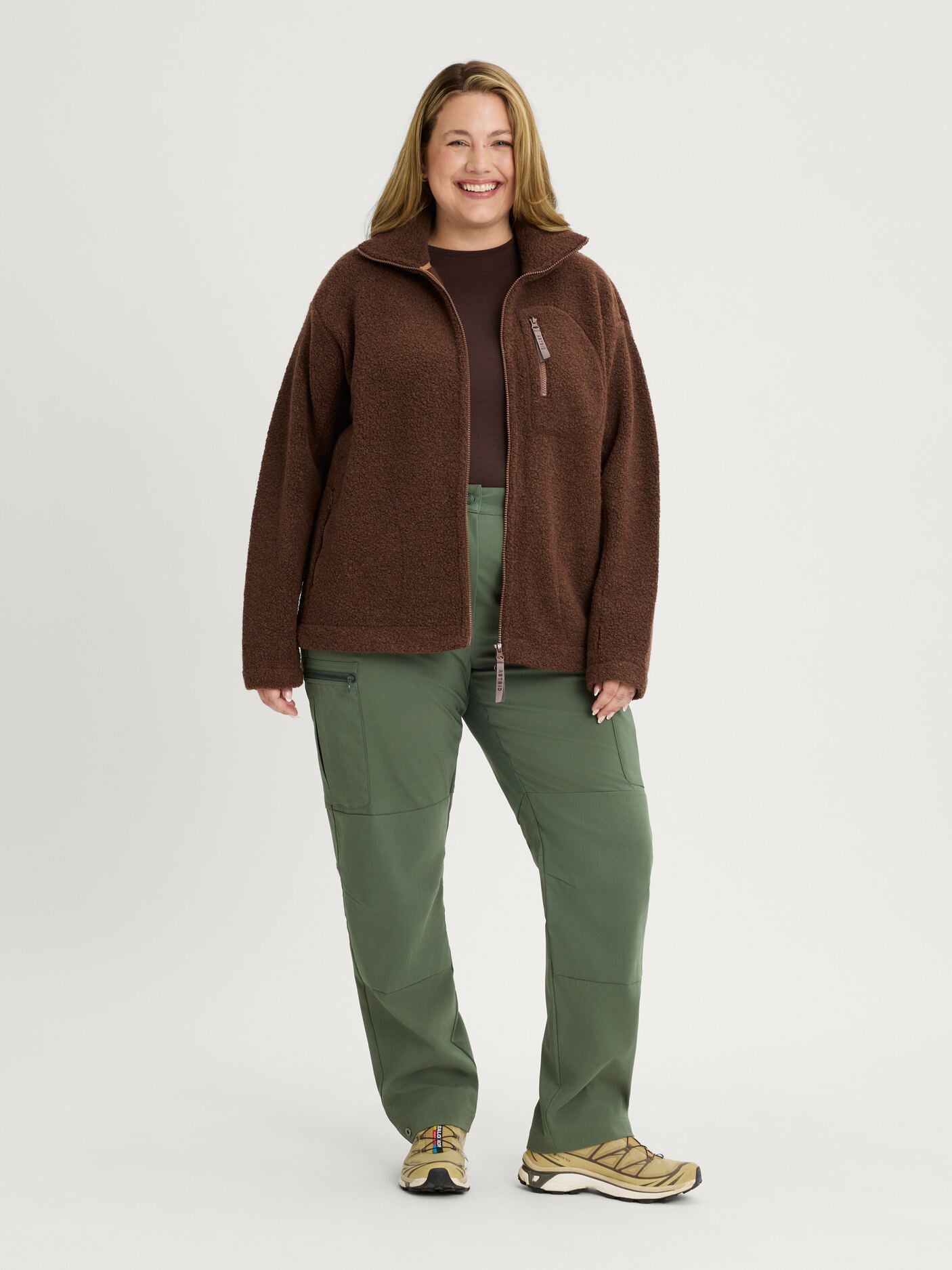 women's fleece jacket brown [[XL - 173cm / 5'8'']]