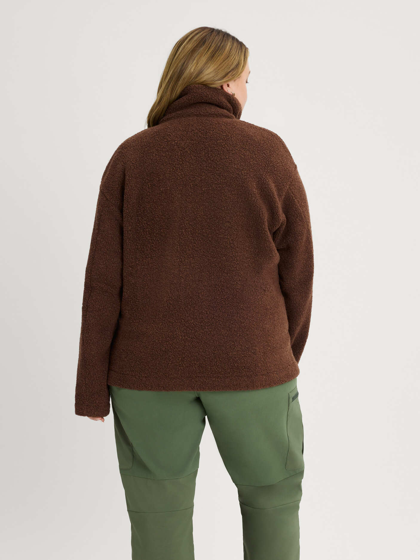 Minna Minimalist Wool Fleece Jacket Brown