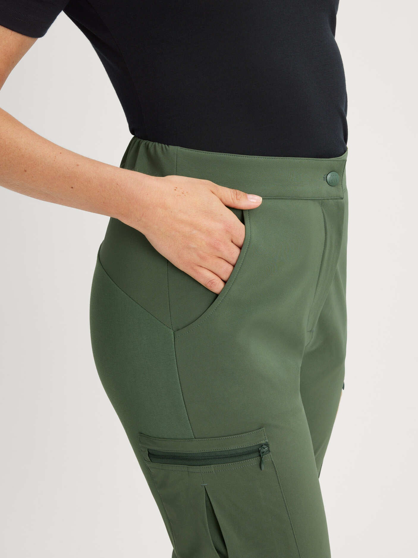 women's hiking pants stretchy green