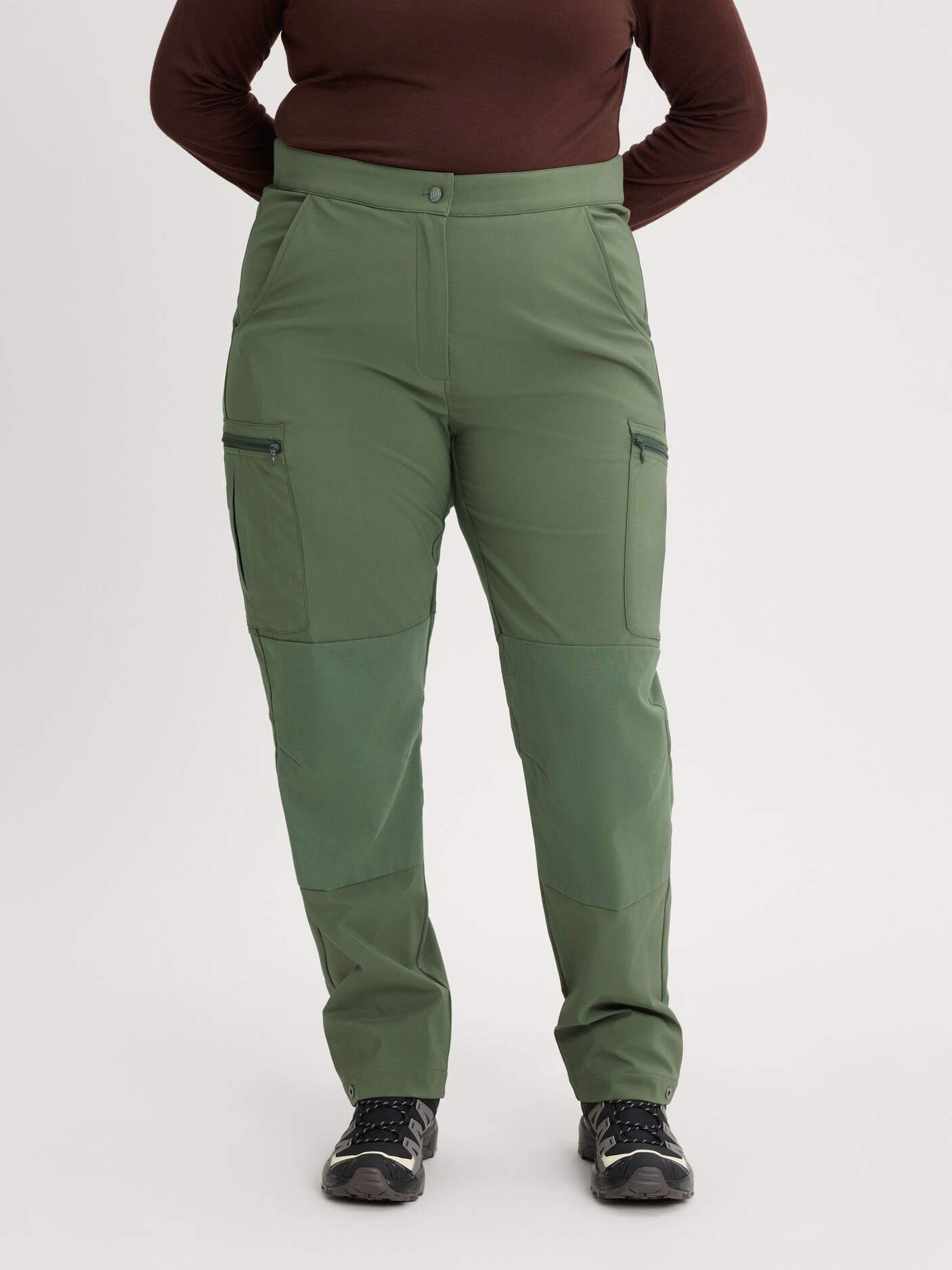 women's hiking pants stretchy green [[48 R - 173cm / 5'8'']]