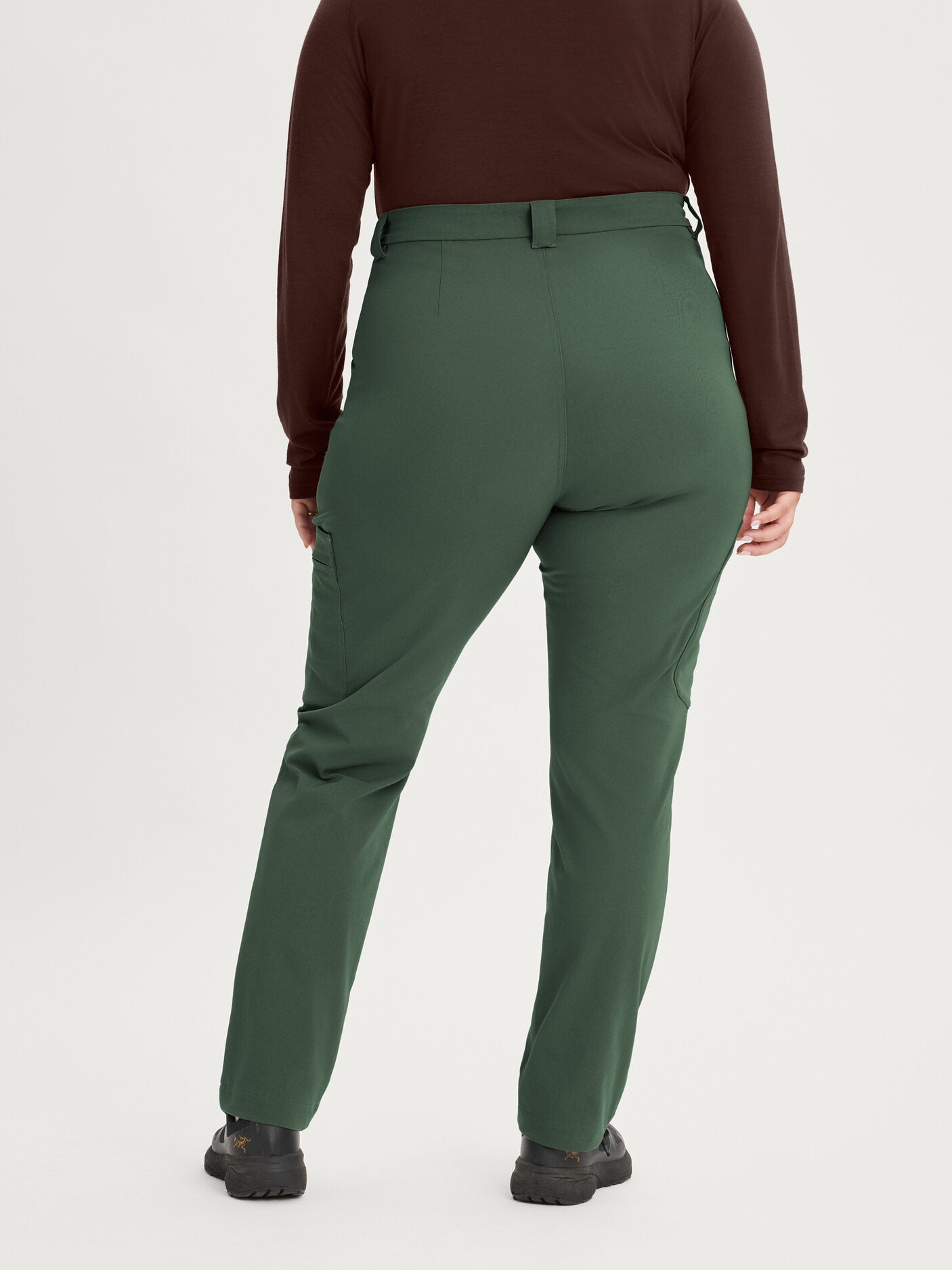 women's hiking pants stretchy waist green [[48 R - 173cm / 5'8'']]