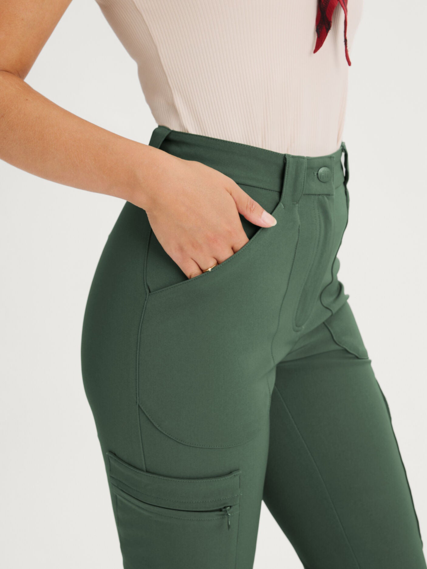 women's hiking pants stretchy waist green