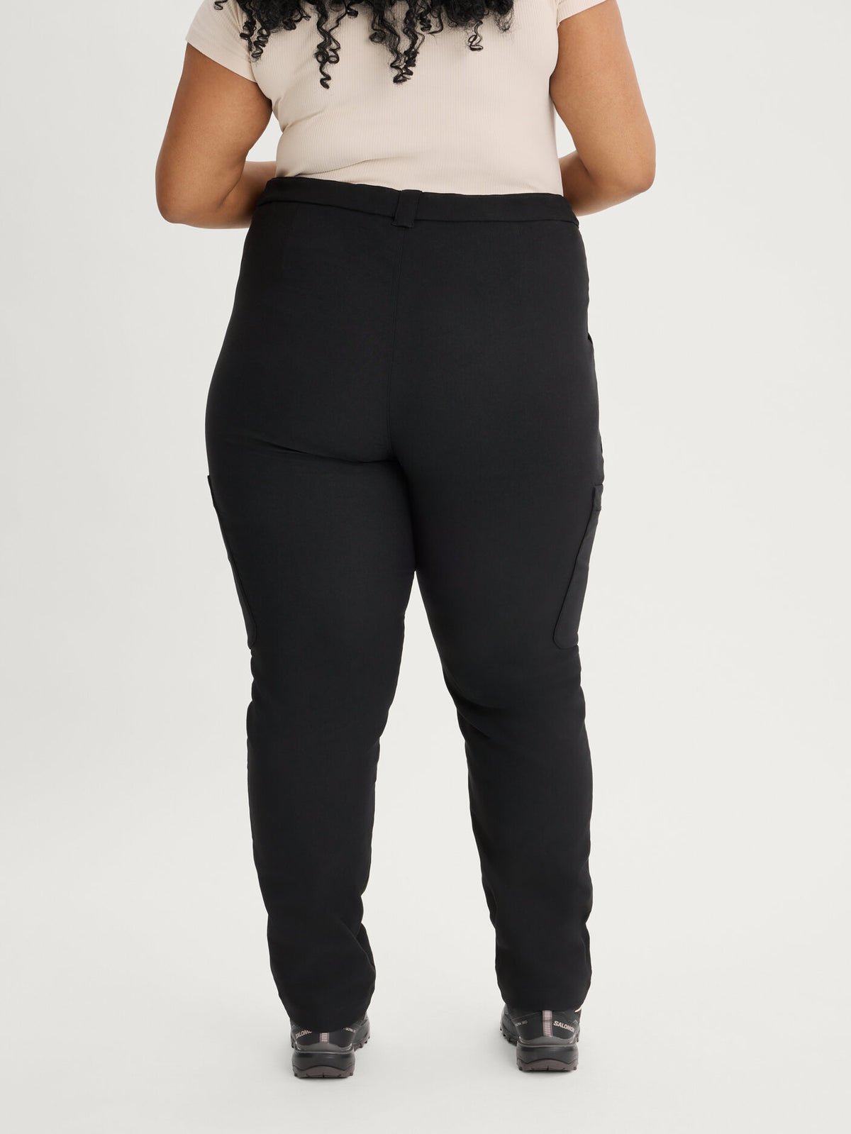 women's hiking pants adjustable waist black [[58 T - 181cm / 5'9'']]
