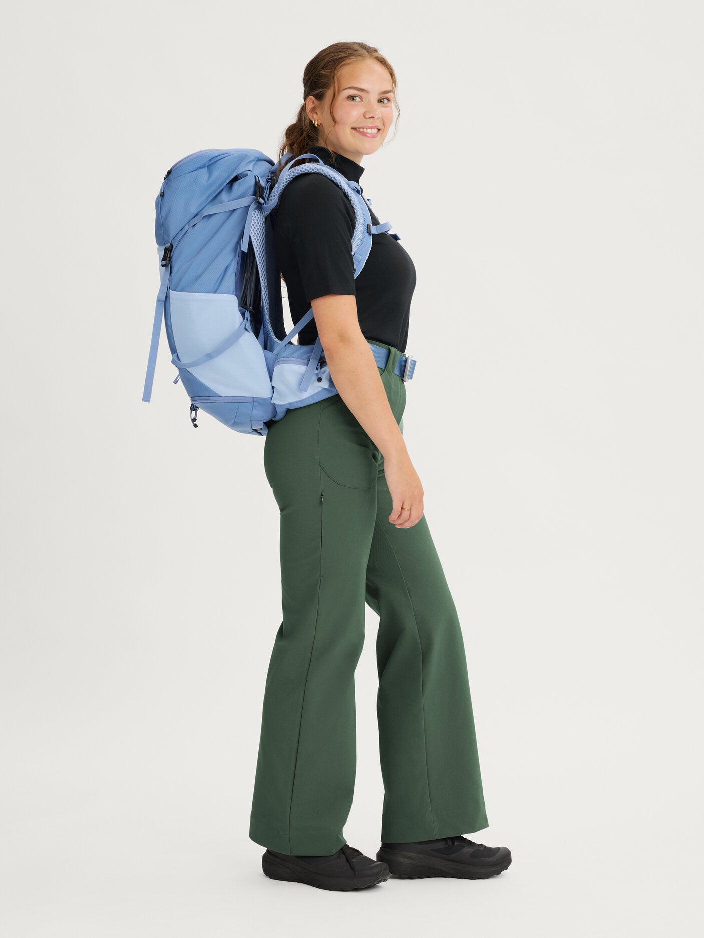 women's outdoor pants stretchy green