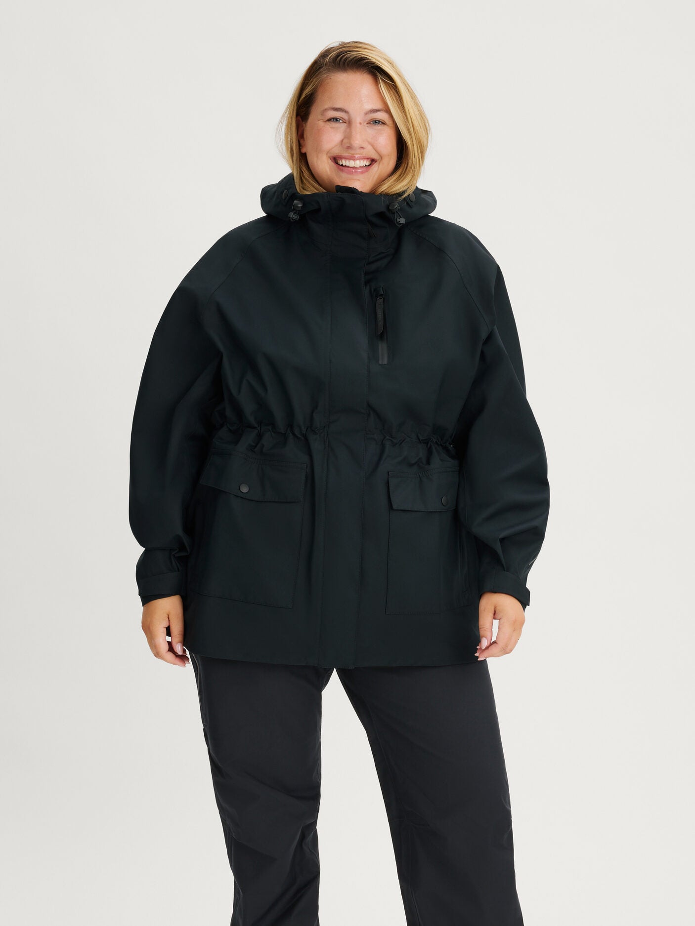 women's waterproof 3L shell jacket black [[XL - 173cm / 5'8'']]