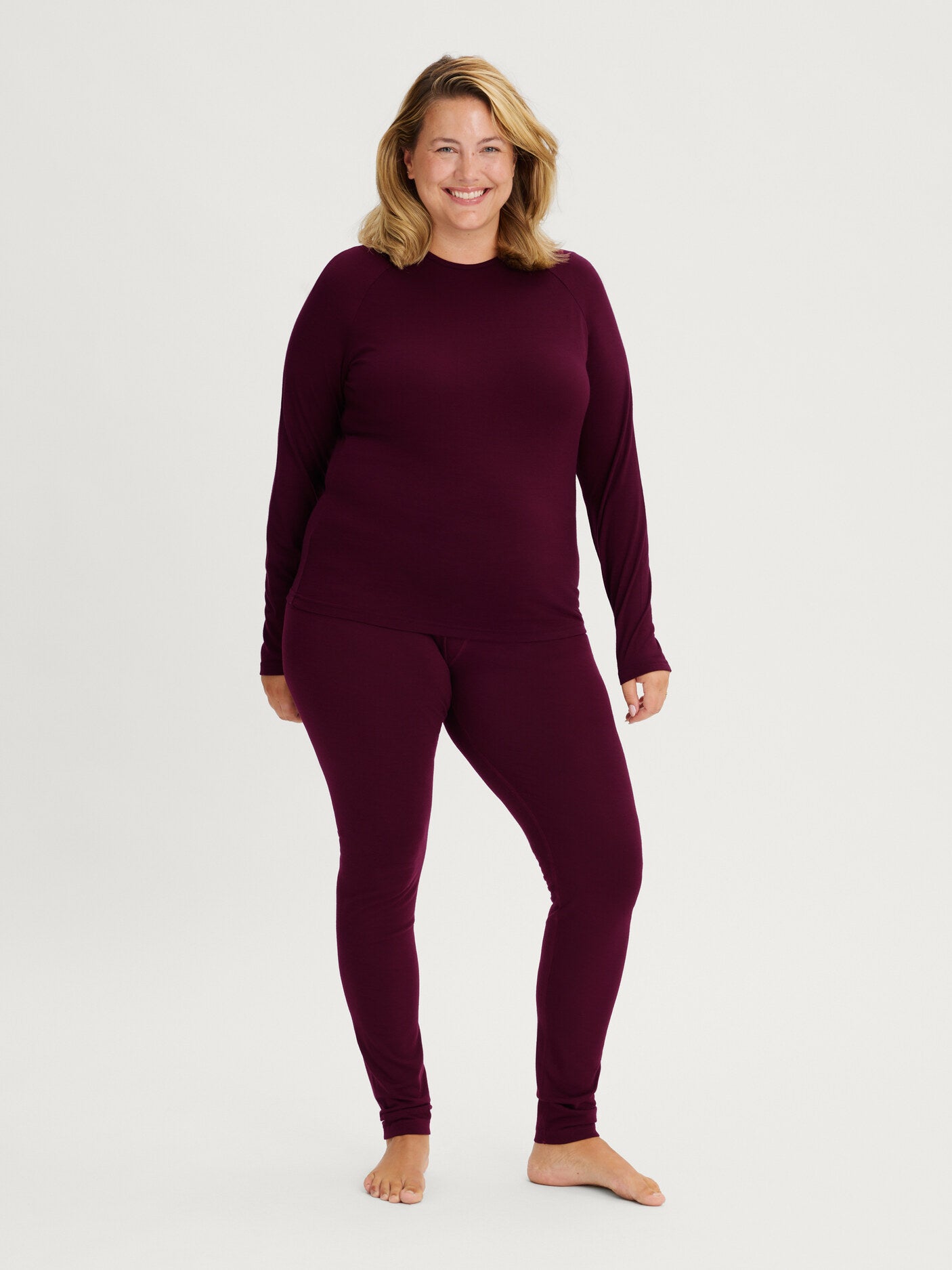 women's base layer pants burgundy [[XXL - 173cm / 5'8'']]