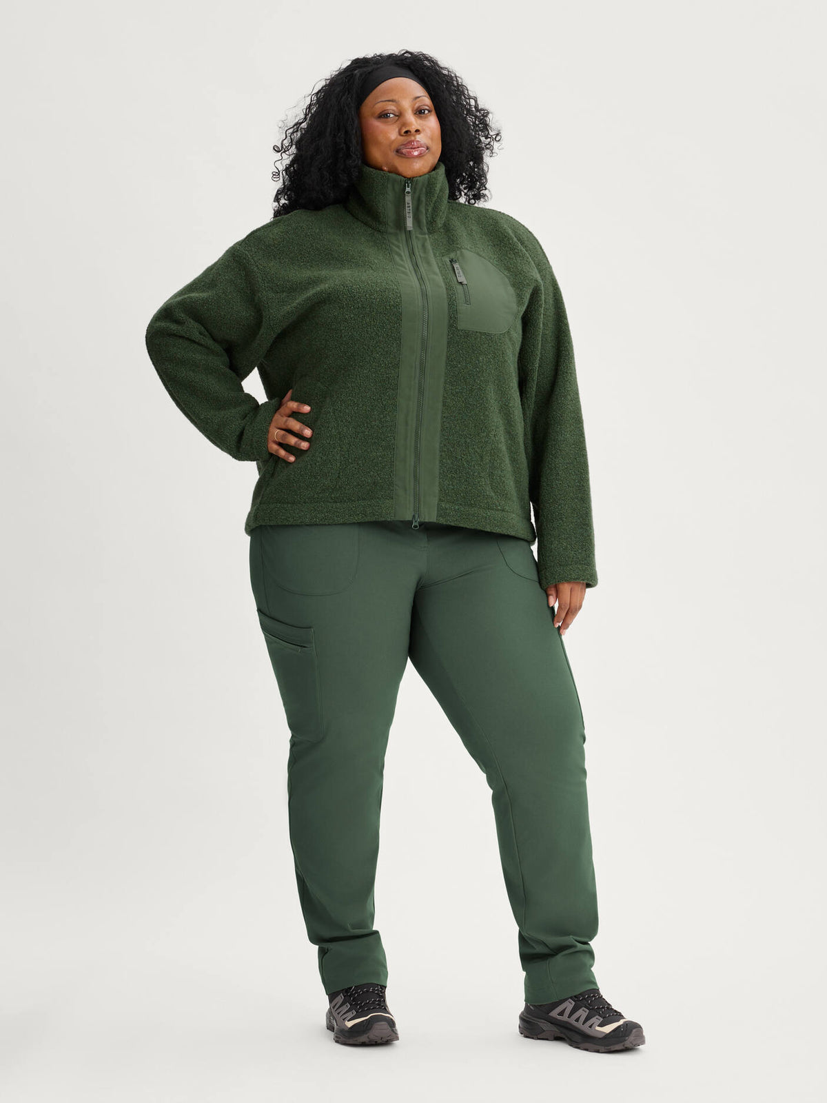 women's fleece jacket green [[5XL - 181cm / 5'9'']]
