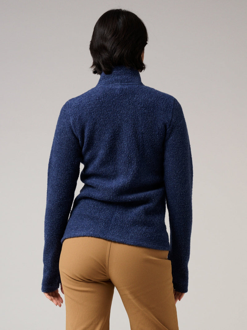 Astrid Wild fleece dam i merino ull och tencel mix - Ada Ullfleece. Marinblå