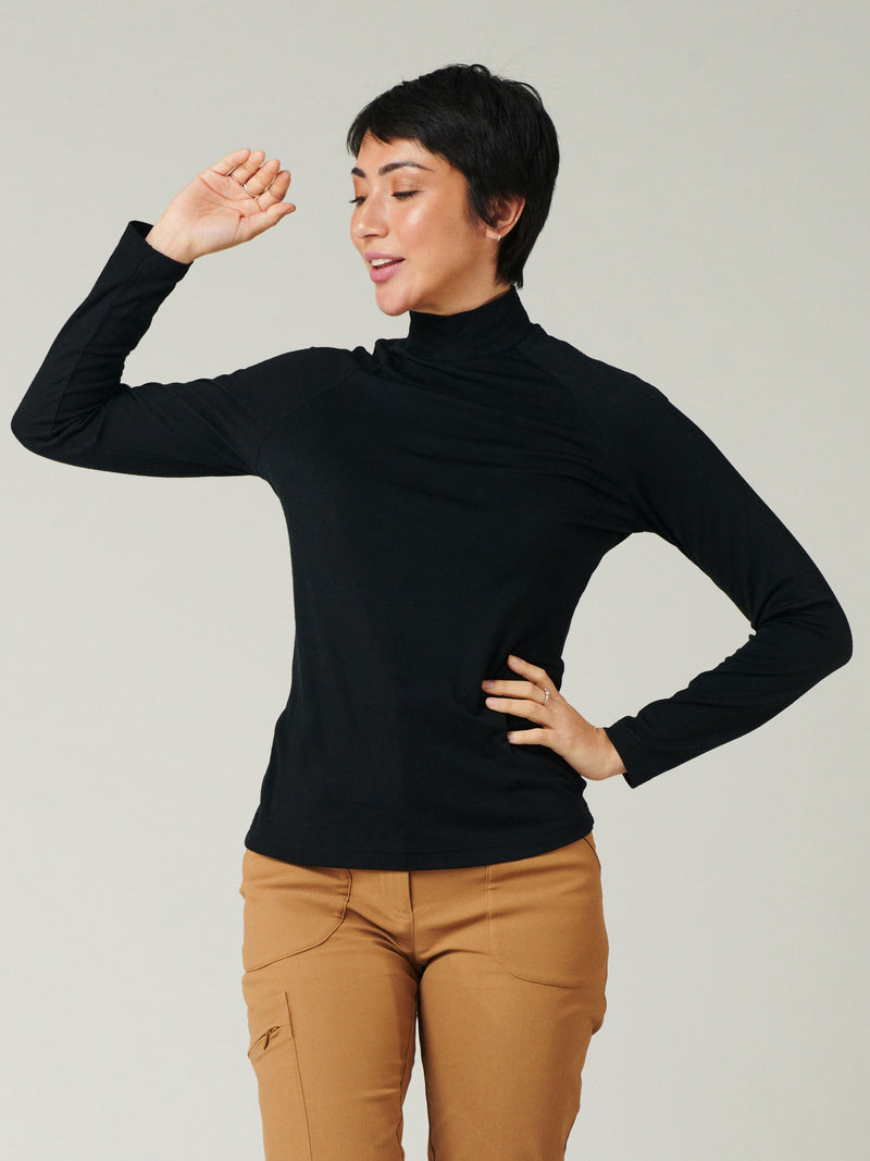 Base layer set: Aleksandra Long Sleeve Black - Ingrid Long Jane Black