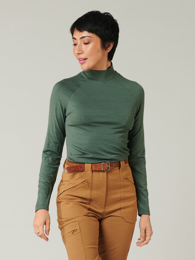 Base layer set: Aleksandra Long Sleeve Green - Ingrid Long Jane Green