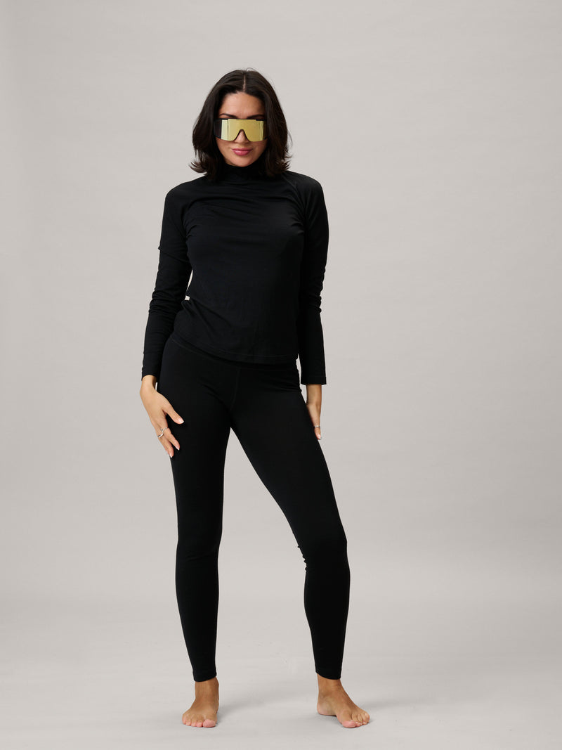 Base layer set: Aleksandra Long Sleeve Black - Ingrid Long Jane Black