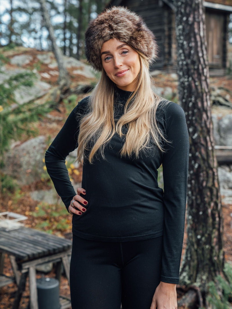 Base layer set: Aleksandra Long Sleeve Black - Ingrid Long Jane Black