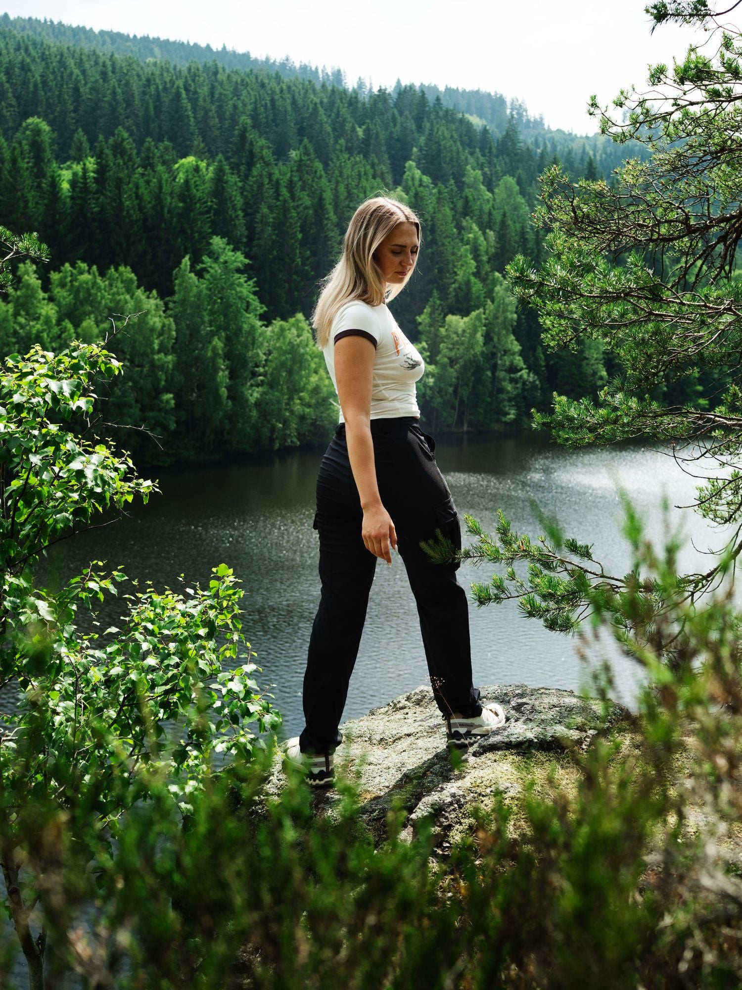 women's cargo pants high waist black