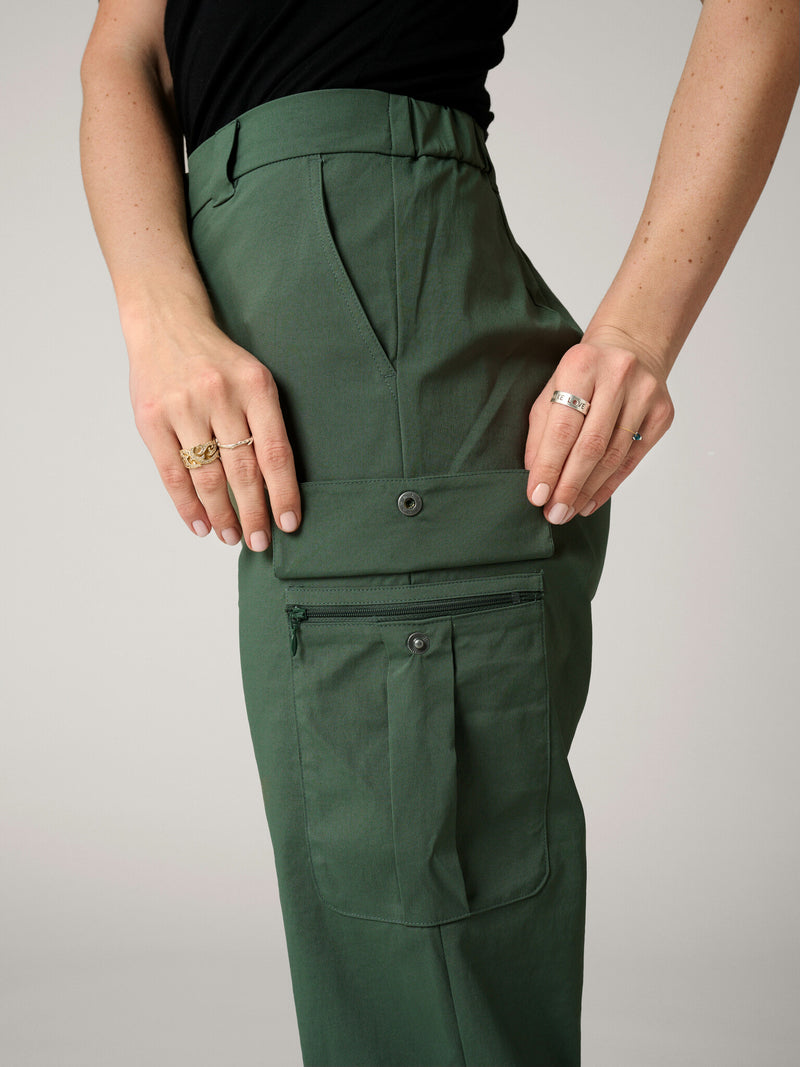 EDDIE BAUER Cargo Leggings High Waist Army Green Knit Pants Womens