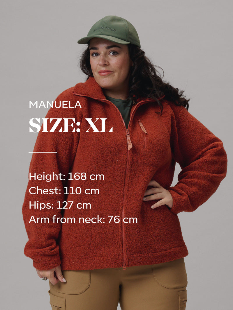 Minna Minimalist Wool Fleece Jacket Rust