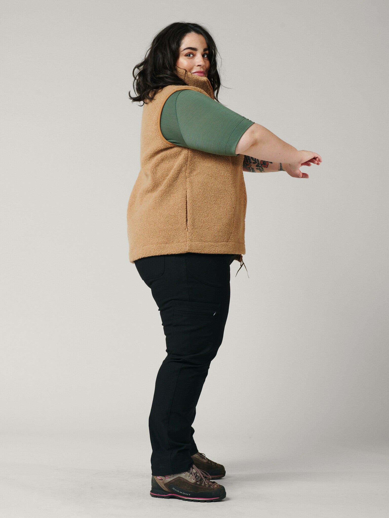 Fleeceväst dam Kamel [[XXL - 168cm / 5'6'']]