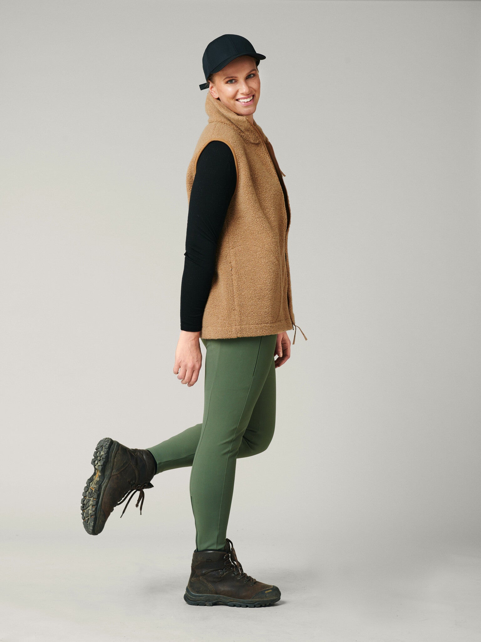 Fleeceväst dam Kamel [[L - 183cm / 6'0'']]
