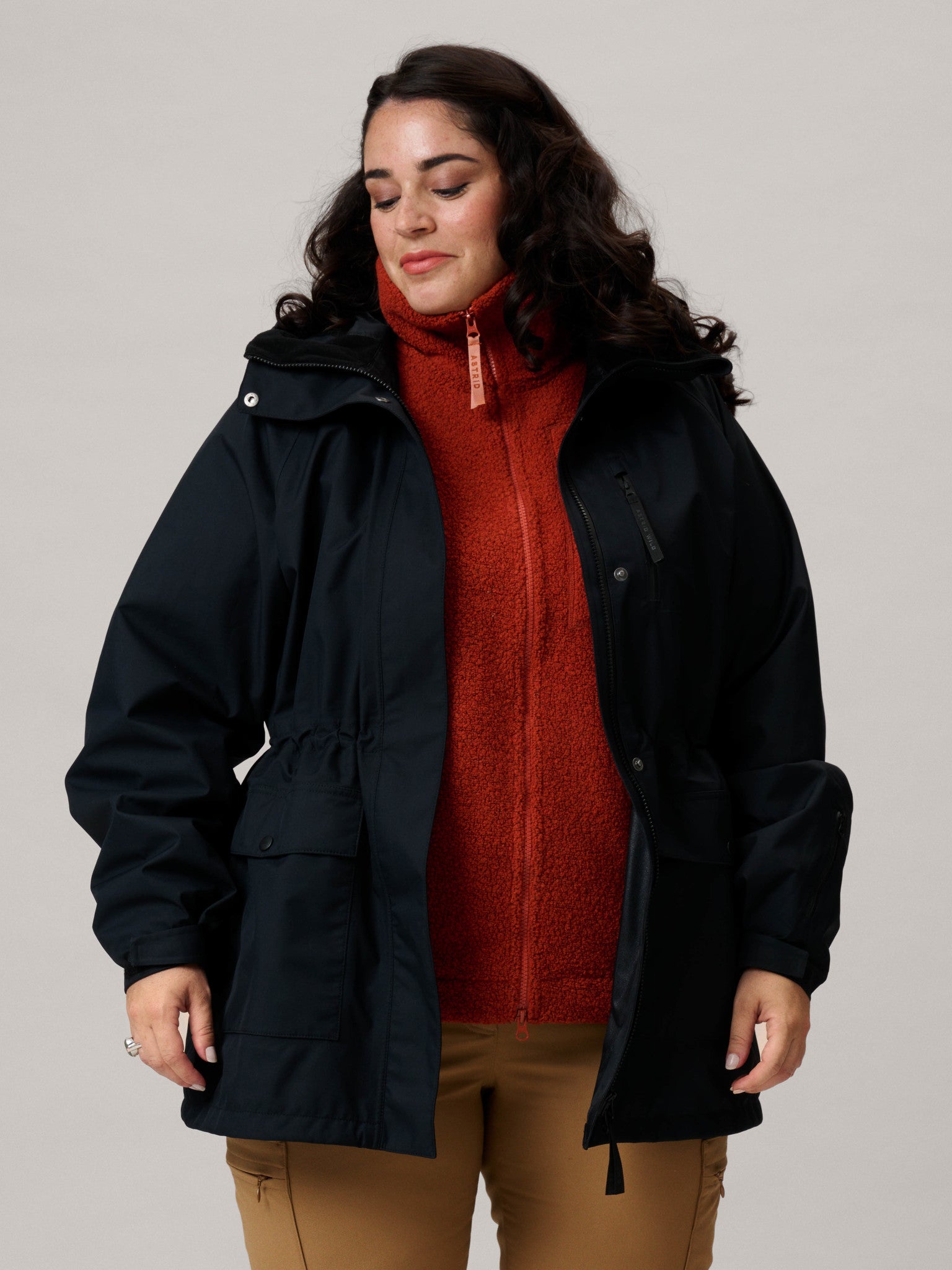 Vattentät skaljacka dam Svart [[XL - 168cm / 5’6'']]