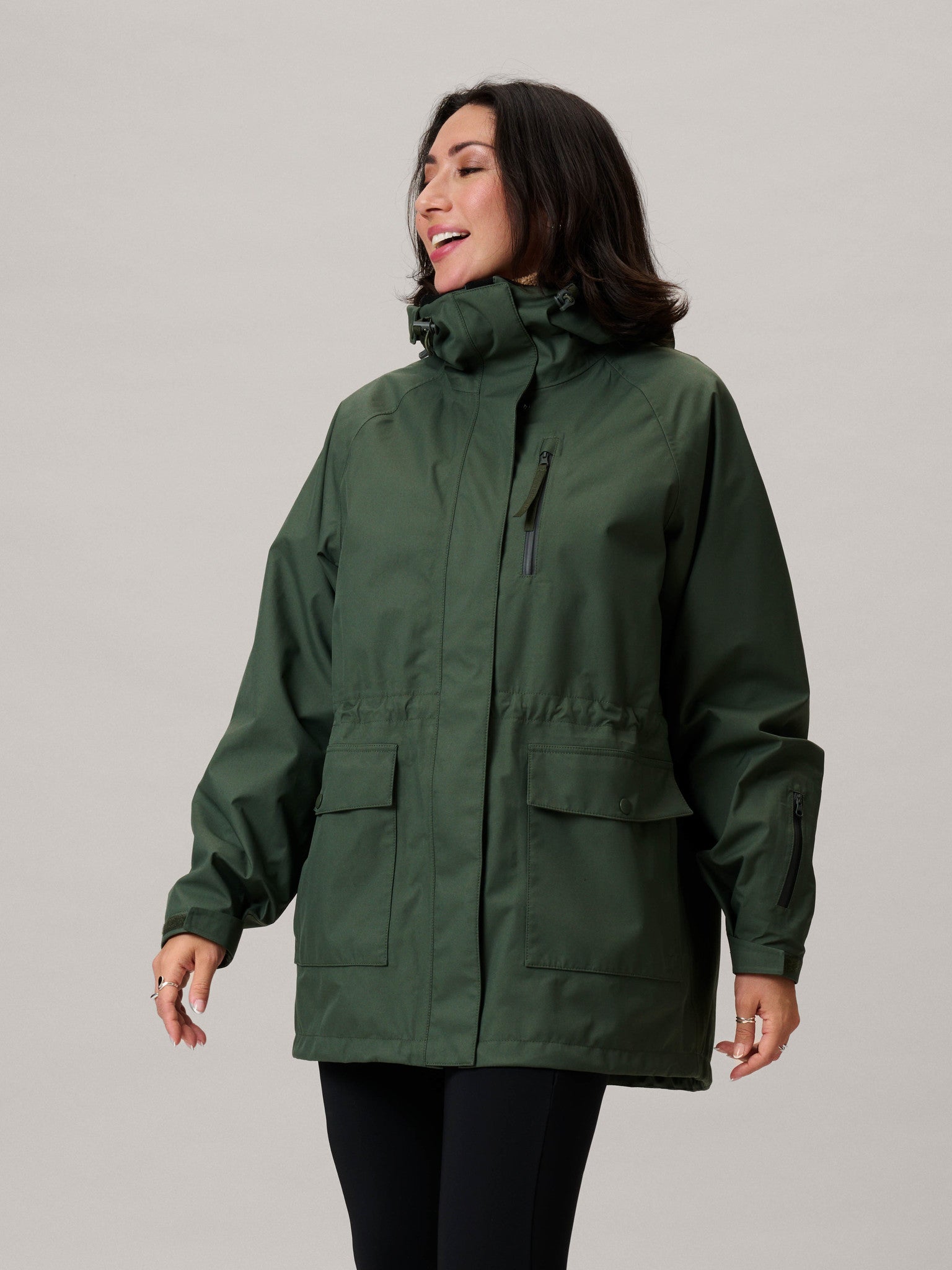 Women's Waterproof 3L Shell Jacket Green | Astrid Wild