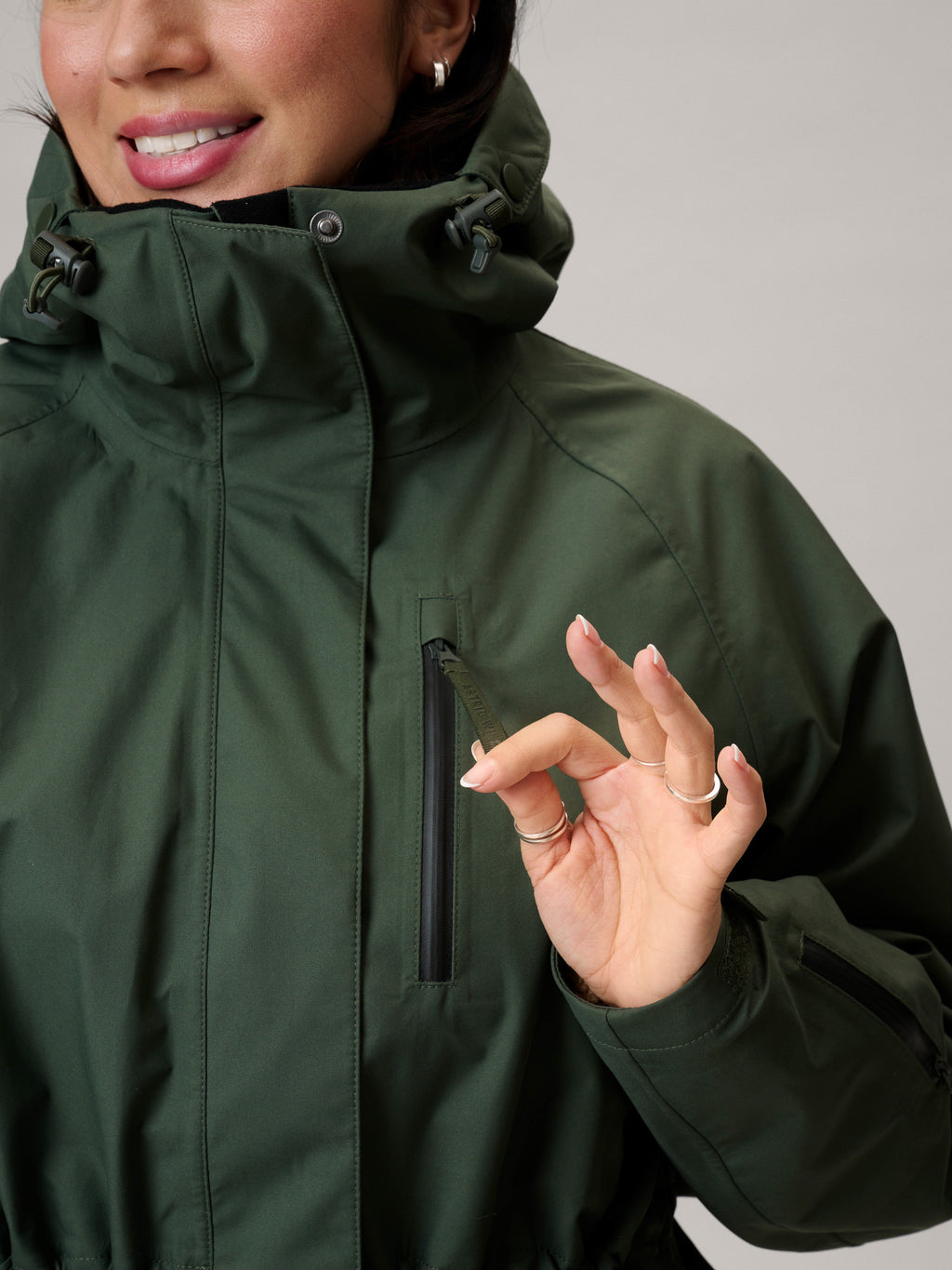 Women's Waterproof 3L Shell Jacket Green | Astrid Wild