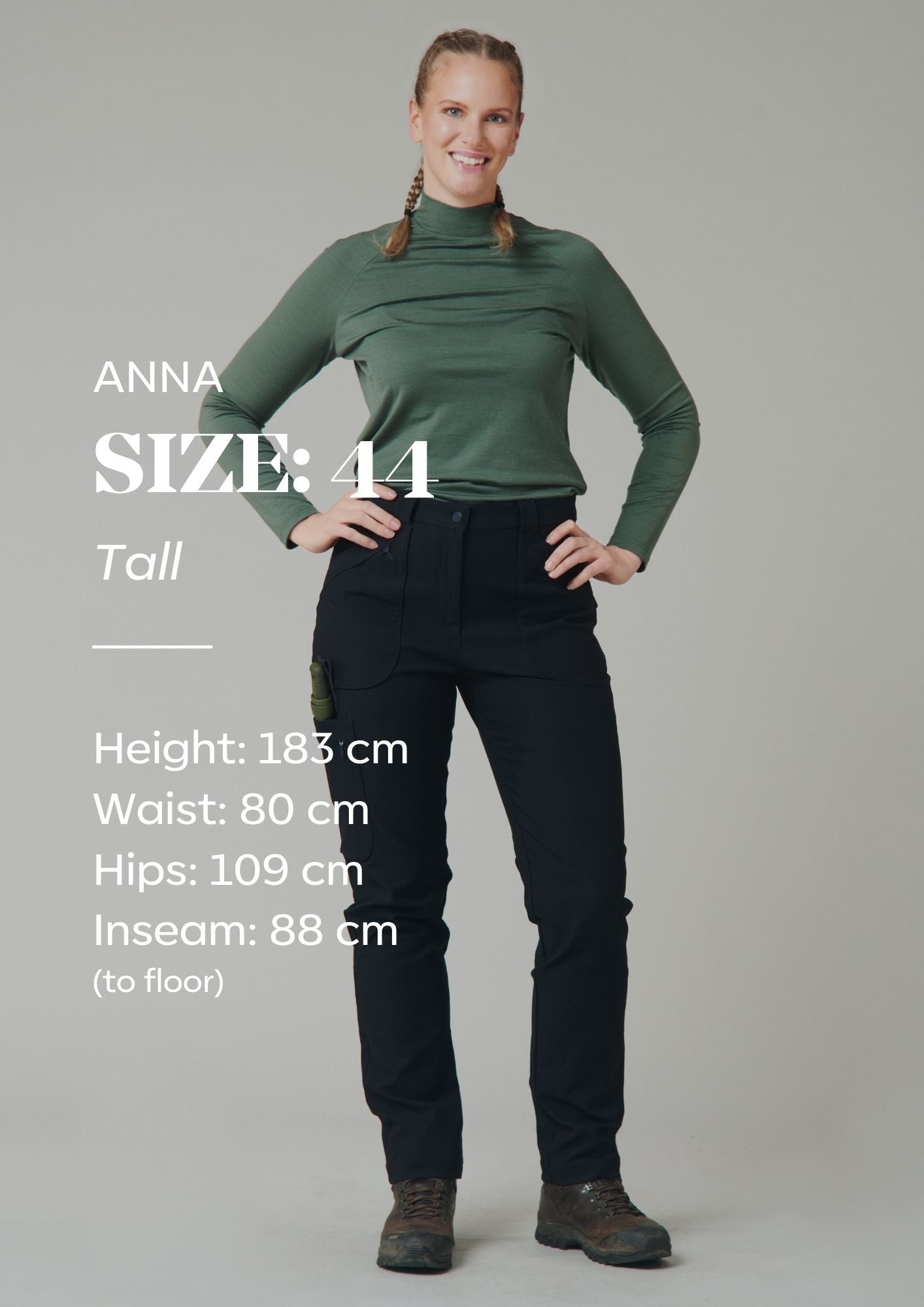 Astrid Wild vandringsbyxor dam med hög midja, stretchigt material, med tre olika benlängder