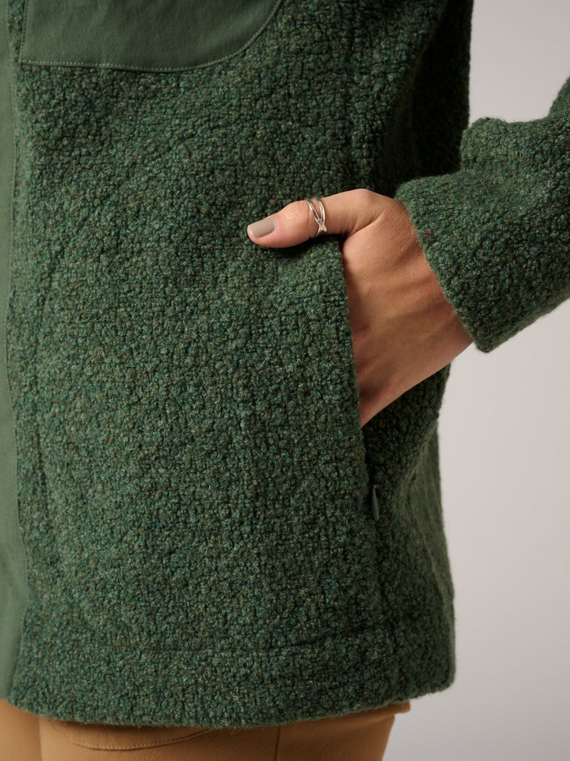 Minna Wool Fleece Jacket Green